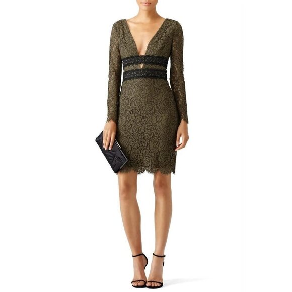 Diane von Furstenburg DVF Green Lace Cutout Dress $498 - Picture 3 of 10
